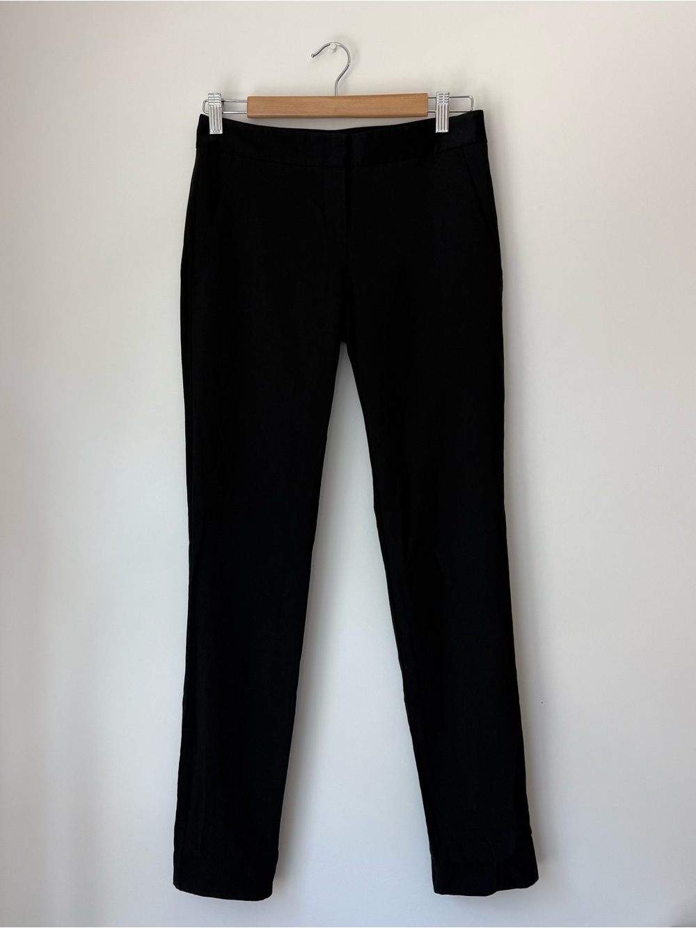 Theory 98% Wool Tailored Slim Straight Zipper Flat Front Suit Trousers Size 2